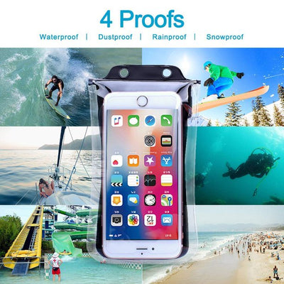 Waterproof Case, Floatable IPX8 Waterproof Phone Pouch Underwater Dry Bag for iPhone 11/11 Pro Max/Xs Max/XR/X/8/8P Galaxy up to 6.8", Phone Pouch for Beach Kayaking Travel or Bath, I0006