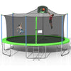 16ft Trampoline with Enclosure, New Upgraded Kids Outdoor Trampoline with Basketball Hoop and Ladder, Heavy-Duty Round Trampoline for Indoor or Outdoor Backyard, Capacity 330lbs, L4736