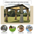 Gazebo with Curtains, SEGMART 10'x10' Gazebo with Netting, Outdoor Patio Gazebo with Screen, Canopy Tent Sun Shelter Gazebo Tent Screen House, Gazebo With Double Roof for Outside Yard Deck, LLL4612