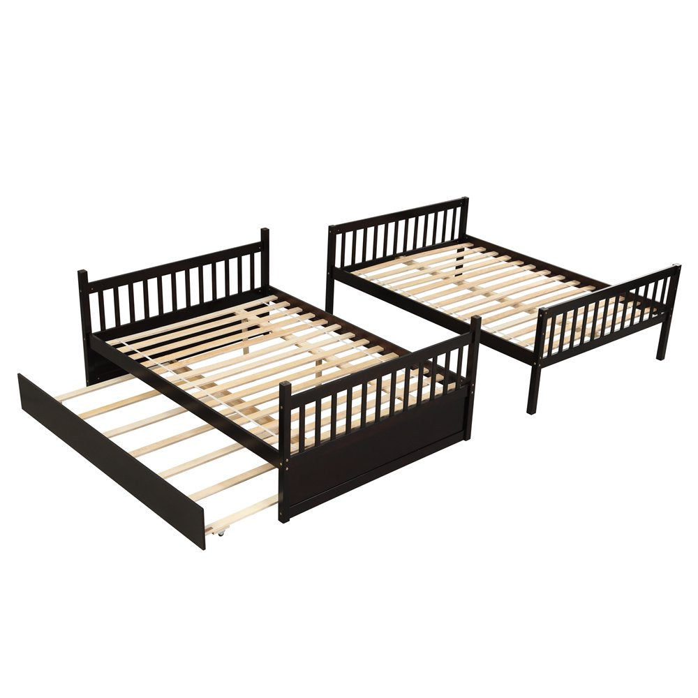 Full over Full Bunk Bed, SEGMART Upgraded Solid Wood Full Bunk Bed wit