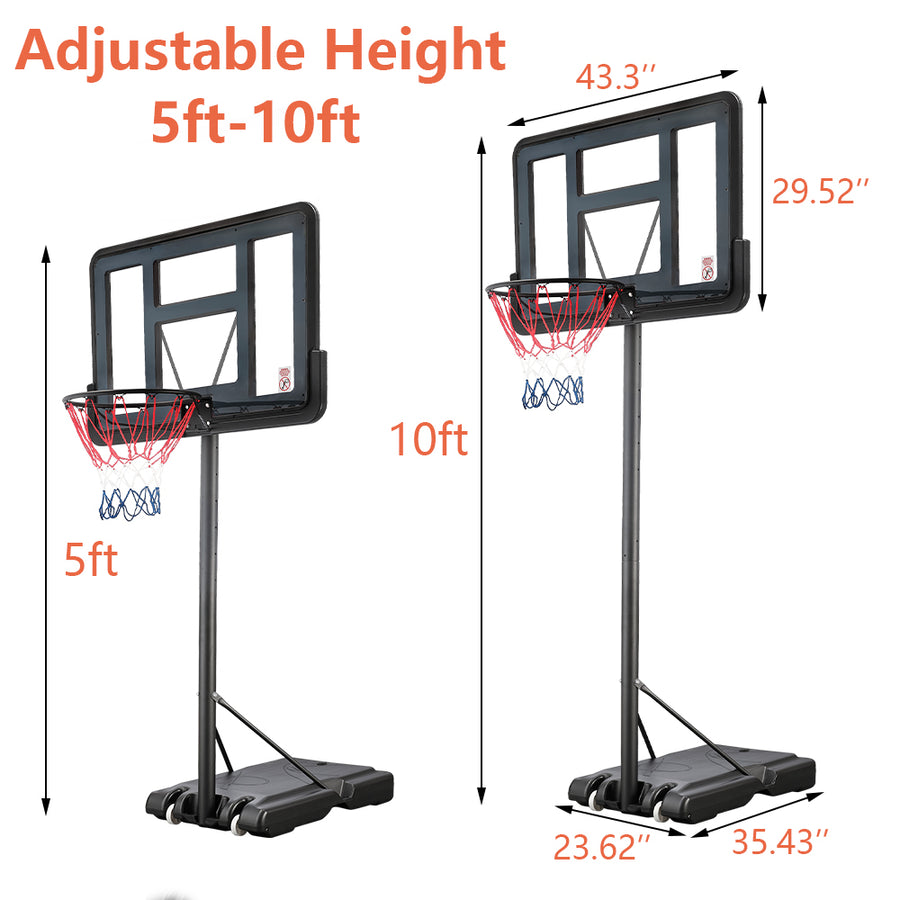 Adult Basketball Goal, SEGMART 6.88ft-12ft Easy Adjustable Portable Basketball Hoop, Basketball Goal Outdoor Basketball Hoop, Indoor Outdoor Basketball Game Play Set,LLL4417