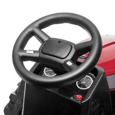 Power Tries Kids Ride on Car Toy, SEGMART 12V Ride-On Agricultural Vehicle with Trailer, Boys & Girls Kid Tractor with Charger, 2 Speeds, Music, Birthday Gift for 1-5 Boys & Girls, Red, SS026