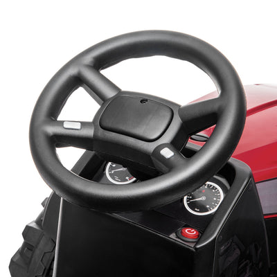 Power Tries Kids Ride on Car Toy, SEGMART 12V Ride-On Agricultural Vehicle with Trailer, Boys & Girls Kid Tractor with Charger, 2 Speeds, Music, Birthday Gift for 1-5 Boys & Girls, Red, SS026