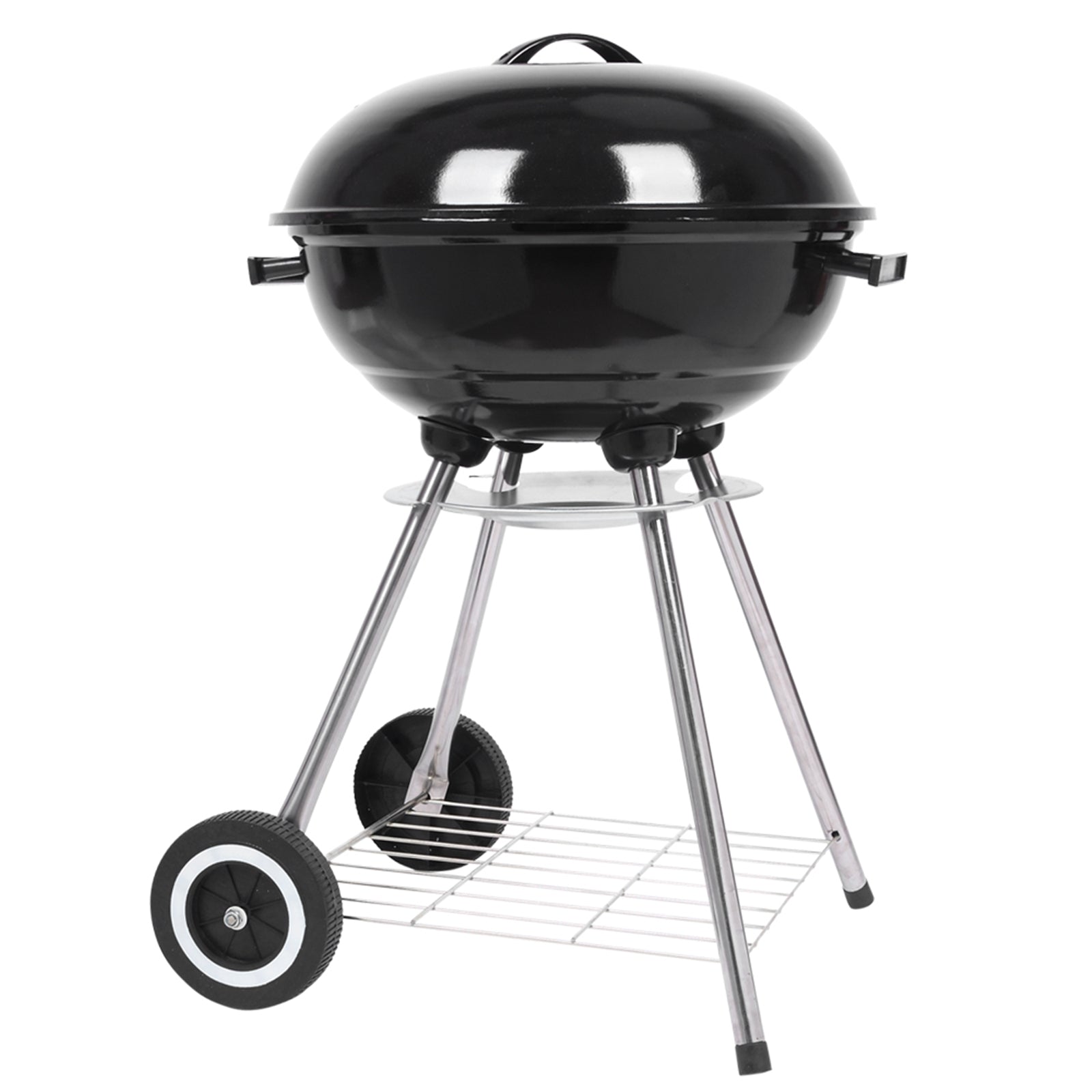 Segmart Charcoal Grill with Offset Smoker & Side Table, Portable Outdoor  Camping Barrel BBQ Oven with Wheels, Black