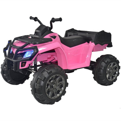 12V Ride on Toys, Kids Ride on Cars with Remote Control, ATV Quad Ride on Toy for Boys Girls, Pink Electric Cars for Kid to Ride, 3 Speeds, LED Lights, AUX Jack, Radio, SL173