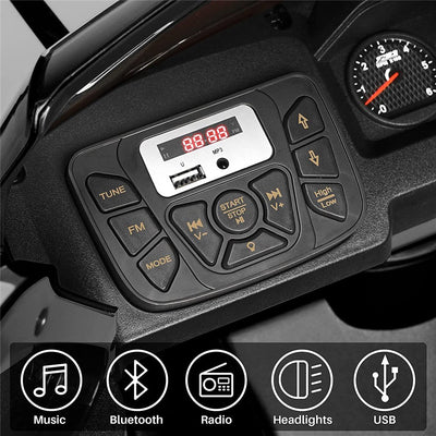 Ride on Toys for Kids, Chevrolet Silverado 12V Ride on Cars with Remote Control, Ride on Truck ATV Car for Boys Girls, Black Electric Cars Christmas Gifts, Spring Suspension, LED Light, L