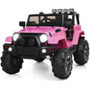 Kids Ride on Cars, 12V Electric Vehicles with Remote Control, Motorized Vehicles Ride on Car W/Lights, Spring Suspension, MP3 Player, Pink Battery-Powered Ride on Toys for Girls,LLL1803