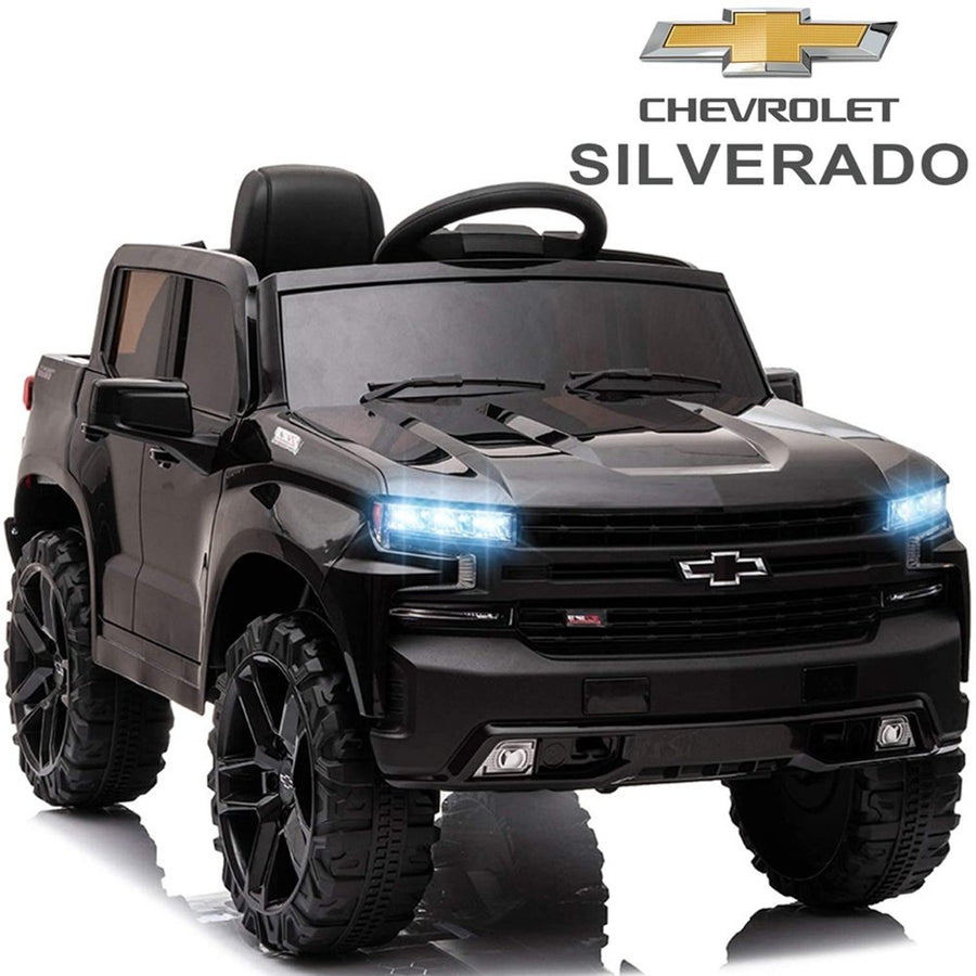 Licensed Chevrolet 12V Ride on Toys for Kids, Ride on Truck w/ Remote Control, Toddler Electric Motorized Vehicles Ride on Cars Christmas Gifts for Girls Boys, Spring Suspension, Black, L