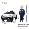 12 Volt Ride on Toys for Kids, Lamborghini Ride on Cars with Remote Control, Ride on Truck Gifts for Boys Ages 3-5, White Electric Vehicle with LED Lights, MP3 Music, 3 Speeds, L5303
