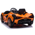 Ride on Car Toys for Boys Girls, 12V Ride on Cars with Remote Control, Battery Powered Ride on Sport Car, Orange Ride on Toys with LED Lights/Safety-Belt/Horn, LLL3365