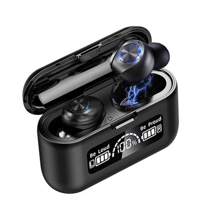 Wireless Bluetooth Earbuds, Bluetooth 5.0 Earphones with Digital LED Display, 2000 mAH Charging Case, 220H Playtime Noise Cancelling Headphone, IPX7 Waterproof Built-in Mic for Sport, Workout, Gym, Q1