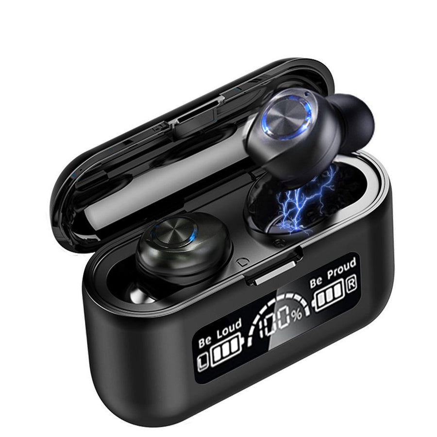 Wireless Bluetooth Earbuds, Bluetooth 5.0 Earphones with Digital LED Display, 2000 mAH Charging Case, 220H Playtime Noise Cancelling Headphone, IPX7 Waterproof Built-in Mic for Sport, Workout, Gym, Q1