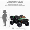 Upgrade Battery-Powered Tractor Cars for Kids, 12V Ride on Tractor Toys with Trailer, Boys Ride on Car Toy with Remote Control, 3 Speeds Ride on Toys for Boys Girls, Horn, LED Lights, Radio, L5774