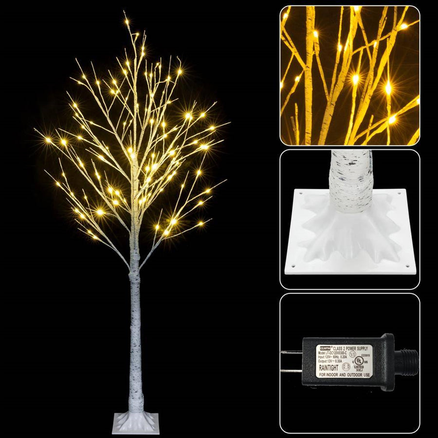 Display Tree - Large Lighted White Birch, Ornament Display Trees