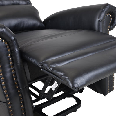 Lift Chair Recliner with Remote Control, Black PU Leather Power Lift Recliner Chair for elderly, Heavy Duty Electric Lift Chair Recliners Sofa Lounge Chair for Living Room, 300 lb Capacity, L3640