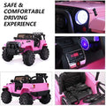 Kids Ride on Cars, 12V Electric Vehicles with Remote Control, Motorized Vehicles Ride on Car W/Lights, Spring Suspension, MP3 Player, Pink Battery-Powered Ride on Toys for Girls,LLL1803