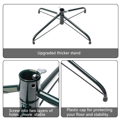 Segmart Green Flocked Snow Fir Artificial Christmas Tree, with 650 Tips including Solid Metal Stand 6'