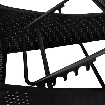 Outdoor Wicker Lounge Chair Set of 2, Folding Reclining Chaise Chairs with Cushion, Poolside Rattan Wicker Pool Recliners Chaise with Comfort Head Pillow, SS2354