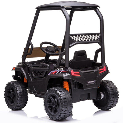 Ride on Car with Remote Control, 12V Kids Off-Road UTV with High Roof, Black Electric Vehicles for Boys Girls, 3 Speeds Ride on Truck with Suspension Music LED Lights MP3, LL857
