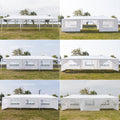 Gazebo Tent for Outside, 10' x 30' Patio Canopy Tent with 8 Side Walls, Heavy Duty Outdoor Party Wedding Tent, Portable Shade Folding Canopy - UV Coated, Waterproof Gazebo Tent, White, L1332