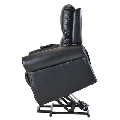 Lift Chair Recliner with Remote Control, Black PU Leather Power Lift Recliner Chair for elderly, Heavy Duty Electric Lift Chair Recliners Sofa Lounge Chair for Living Room, 300 lb Capacity, L3640