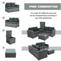 Patio Furniture Set Clearance, 4 Piece Patio Furniture Sets with Loveseat Sofa, Storage Box, Tempered Glass Coffee Table, All-Weather Patio Sectional Sofa Set with Cushions for Backyard Garden Pool