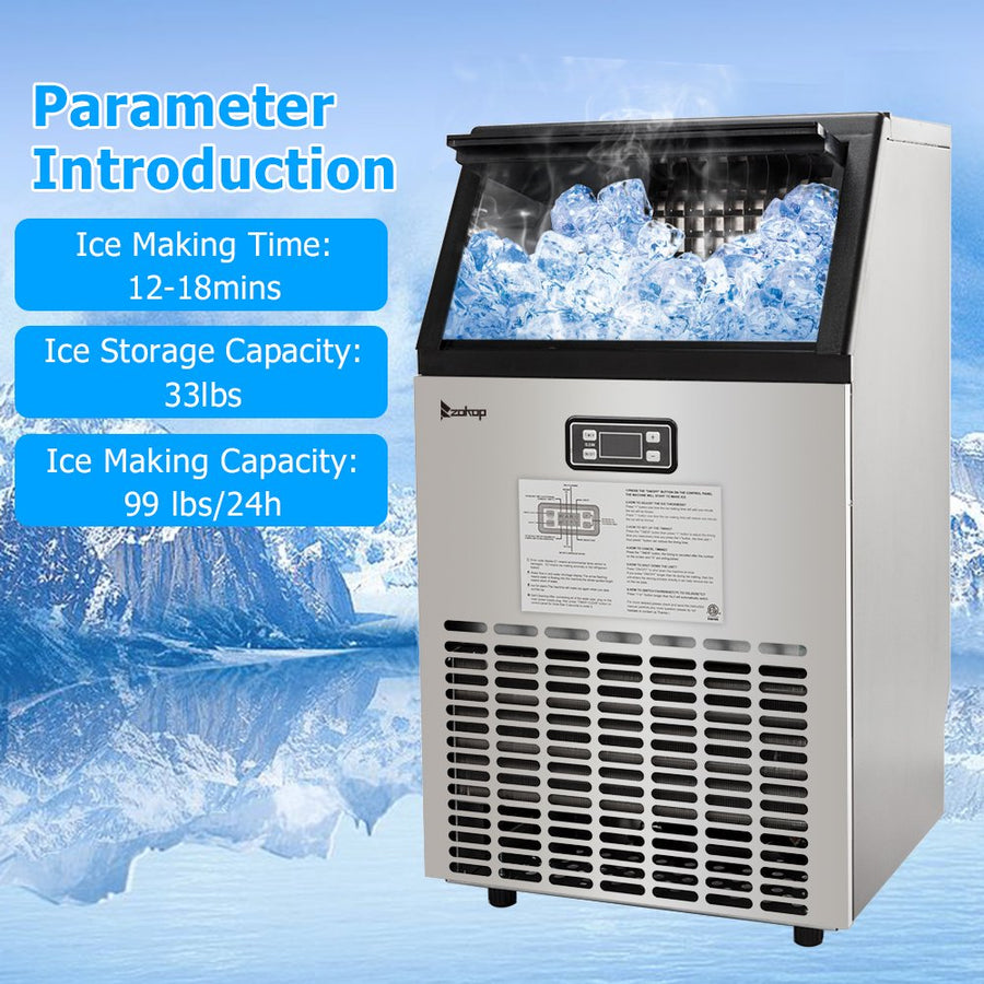 Commercial Ice Machine on Clearance, Segmart Freestanding Built-In Sta –  SEGMART