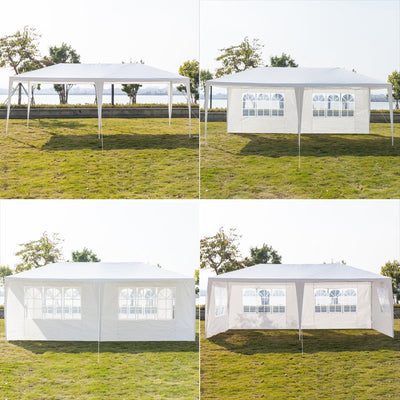 Gazebo Tent on Clearance, 10' x 20' Outdoor Backyard Tent for Parties, Upgraded White Wedding Tent with 4 Side Walls, Patio Canopy Tent BBQ Shelter Pavilion for Poolside Catering, LL218