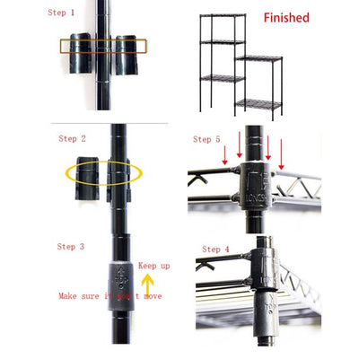 5 Tier Black Epoxy Steel Wire Shelving Unit and Storage Racks, Metal Shelves for Garage Metal Storage Shelving, Black, S10125