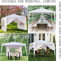 SEGMART 10' x 10' Canopy Tent with 4 Removable Sidewalls, Outdoor Sunshade Gazebo BBQ Shelter Pavilion for Party Wedding Garden Beach Patio, White, S06