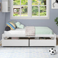 Twin Size Bed with Drawers, Wooden Twin Bed Frame with Storage, SEGMART Twin Bed Frames for Kids/Adults/Teens, Bed Frame No Box Spring Needed, Platform Bed Frame w/ Wood Slat Support, White, H692