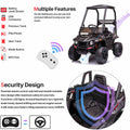 12V Ride on Toy with Remote Control, Kids Off-Road UTV Ride on Truck Car with High Roof, Black Electric Vehicles for Boys Girls, Suspension, 3 Speeds, LED Lights, MP3 Player, L