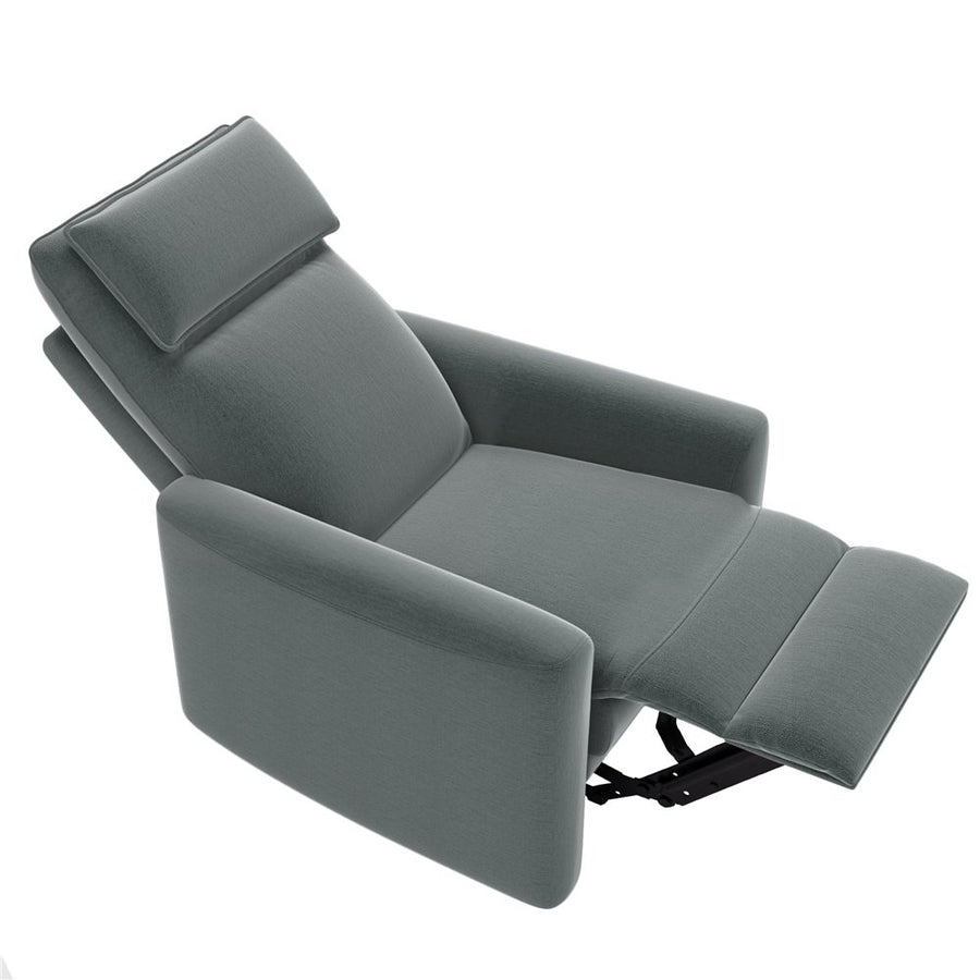Manual Recliner Chair for Elderly, Gray Recliner Chair with Padded Seat, Heavy Duty Upholstered Chair Recliner Sofa Lounge Chair for Living Room, 350lbs Capacity,L3652