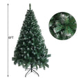 6ft Fir Christmas Xmas Tree, Premium Realistic Snow Fir Artificial Christmas Tree 650 Tips, Christmas Tree w/Metal Stand, Easy Assembly, Decorations for Home, Festival, S7375