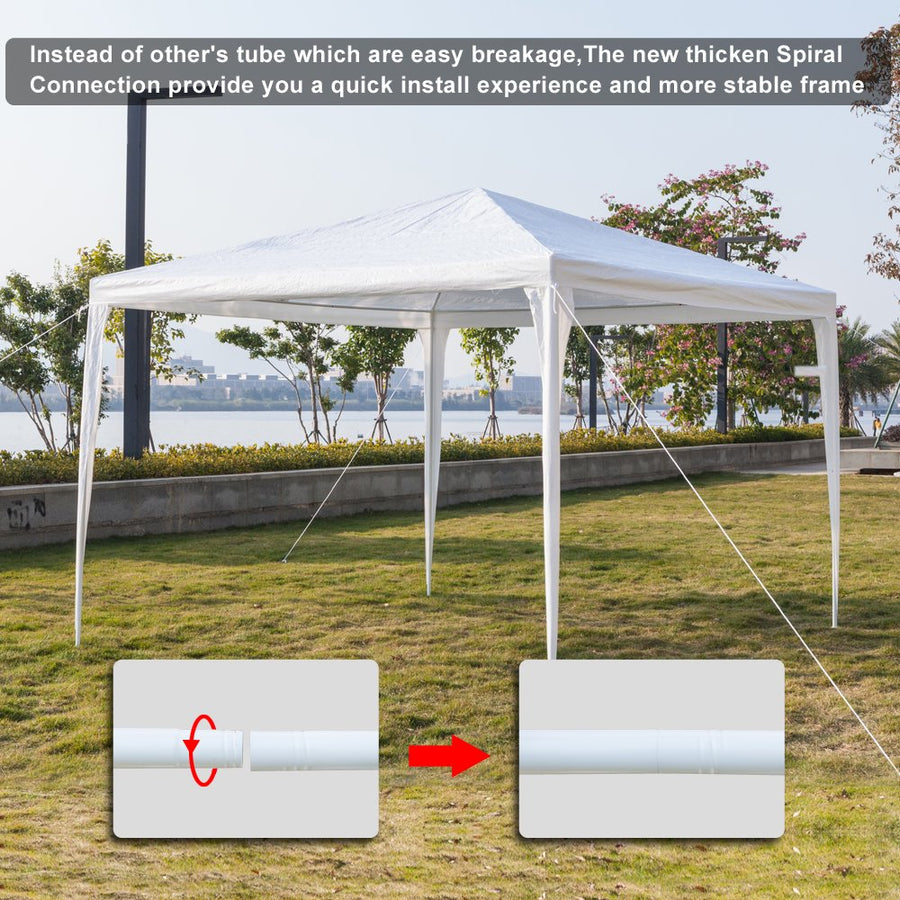 Segmart 10' x 10' White Event Outdoor Canopy with Spiral Tubes