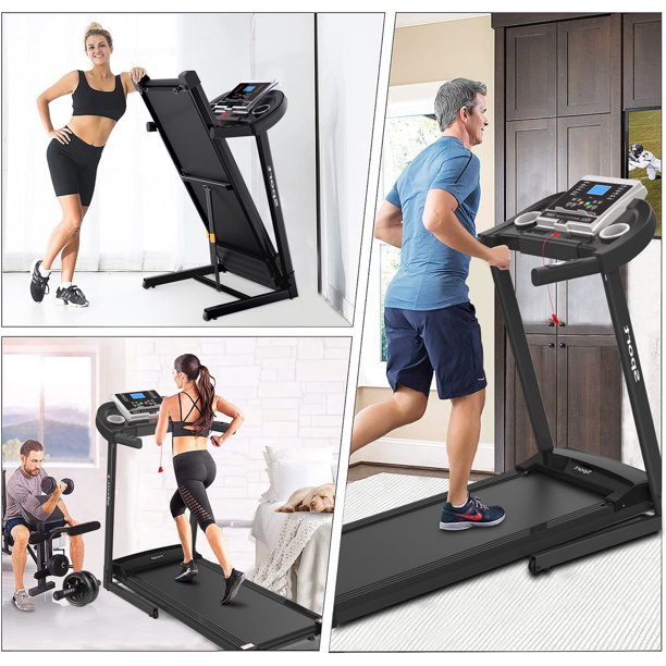 SEGMART Folding Treadmill, 12 Preset Program, Motorized Running Exercise Equipment for Home, Black, S17