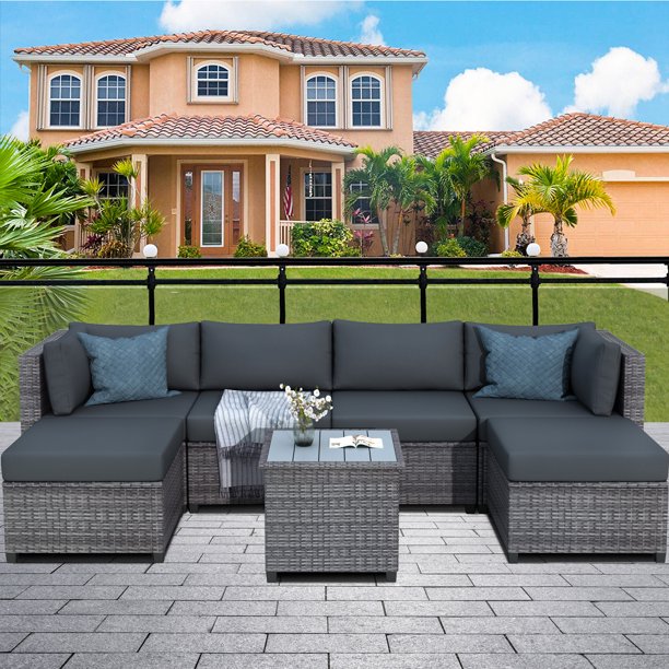 SEGMART Pieces Outdoor Patio Furniture Sofa Sets, Sectional Sofa Set