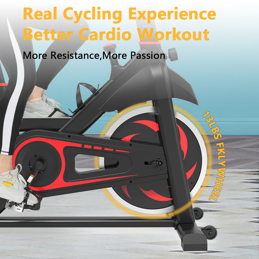 Cycling Bikes for Workouts, Indoor Stationary Cycling Bike, Smooth Belt Drive Exercise Bike, Bicycle Stationary Bike with Bottle Holder and Comfortable Seat Cushion for Home Cardio Gym Workout, I7861