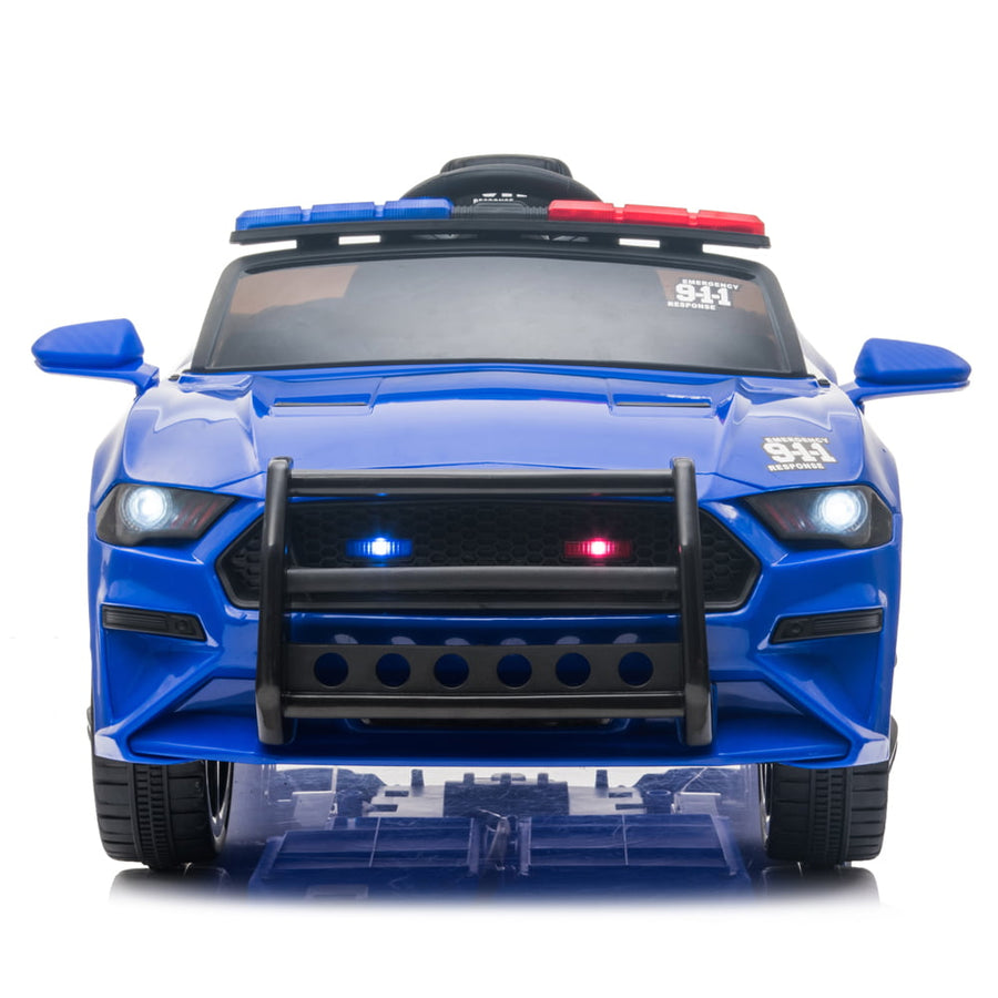Battery Powered Ride on Toys, 12V Ride on Cars with Remote Control, Power Police Ride on Truck SUV Car, Electric Ride on Car Toy for Boys Girls, LED Flashing Light, Music, Horn, USB, LL123