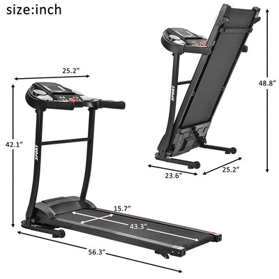 Clearance! Folding Treadmill for Home, Electric Fitness Exercise Equipment Easy Assembly, Large Running Surface, Smart Digital Motorized Running Machine for Running & Walking, I7180