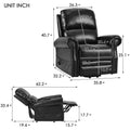 Lift Chair Recliner with Remote Control, Black PU Leather Power Lift Recliner Chair for elderly, Heavy Duty Electric Lift Chair Recliners Sofa Lounge Chair for Living Room, 300 lb Capacity, L3640