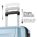 Carry on Luggage Sets of 3, SEGMART Expandable Hardside Suitcase with TSA Lock, Lightweight Luggage Dual Spinner Wheels Set: 20in 24in 28in, Heavyweight Suitcase for Traveling, Soft Blue, S6543