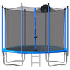 SEGMART Trampoline for Kids, New Upgraded 10 Feet Outdoor Trampoline with Enclosure Net, Basketball Hoop and Ladder, Heavy Duty Blue Round Trampoline for Outdoor Backyard, L