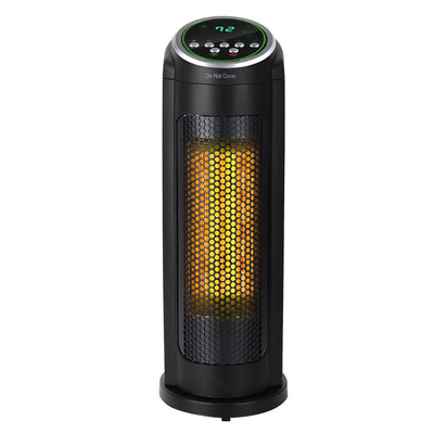 Segmart 16'' Digital Ceramic Tower Space Heater with Remote, Adjustable Thermostat, 12-Hour Timer, Overheat Protection, and Safety Tip-Over Switch, Black, S002