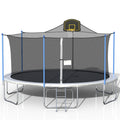 SEGMART Trampoline for Kids, New Upgraded 16 Feet Outdoor Trampoline with Safety Enclosure Net, Basketball Hoop and Ladder, Heavy-Duty Round Trampoline for Outdoor Backyard, Capacity 330lbs, L