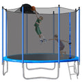 SEGMART Trampoline for Kids, New Upgraded 10 Feet Outdoor Trampoline with Enclosure Net, Basketball Hoop and Ladder, Heavy Duty Blue Round Trampoline for Outdoor Backyard, L