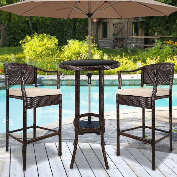 SEGMART Pieces Outdoor Bistro Patio Bar Furniture Sets, Outdoor Heig
