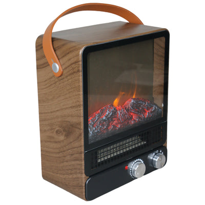 Portable Electric Space Heater with Handle/Flame, 1500W/750W,L