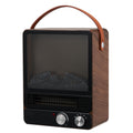 Segmart Portable Electric Fireplace Heater, 750W/1500W Tabletop Space Heater w/3D Flame Effect Walnu, S001