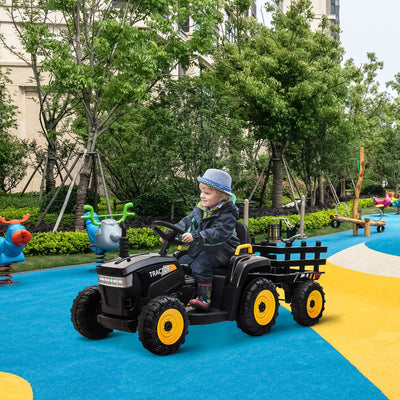 Power Tries Kids Ride on Car Toy, SEGMART 12V Ride-On Agricultural Vehicle with Trailer, Boys & Girls Kid Tractor with Charger, 2 Speeds, Music, Birthday Gift for 1-5 Boys & Girls, Red, SS026